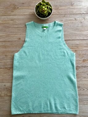 J.Crew 100% cashmere sleeveless sweater, mint green, knit tank size large
